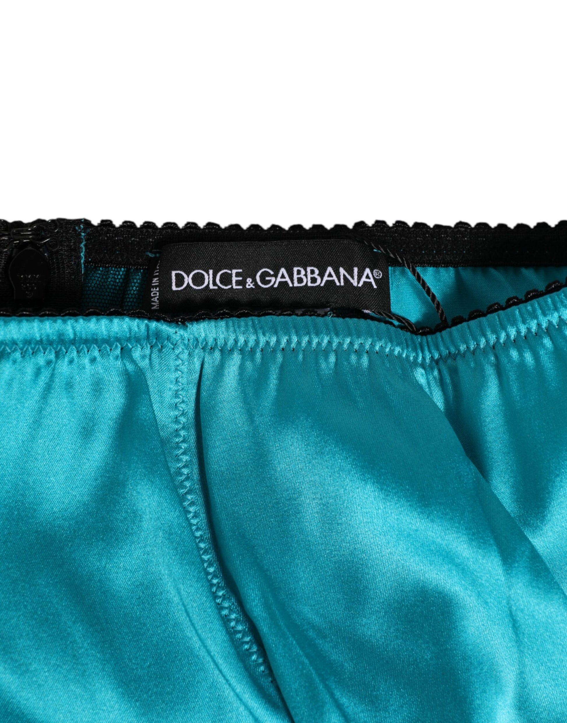 Culotte taille haute Dolce & Gabbana en satin vert d'eau