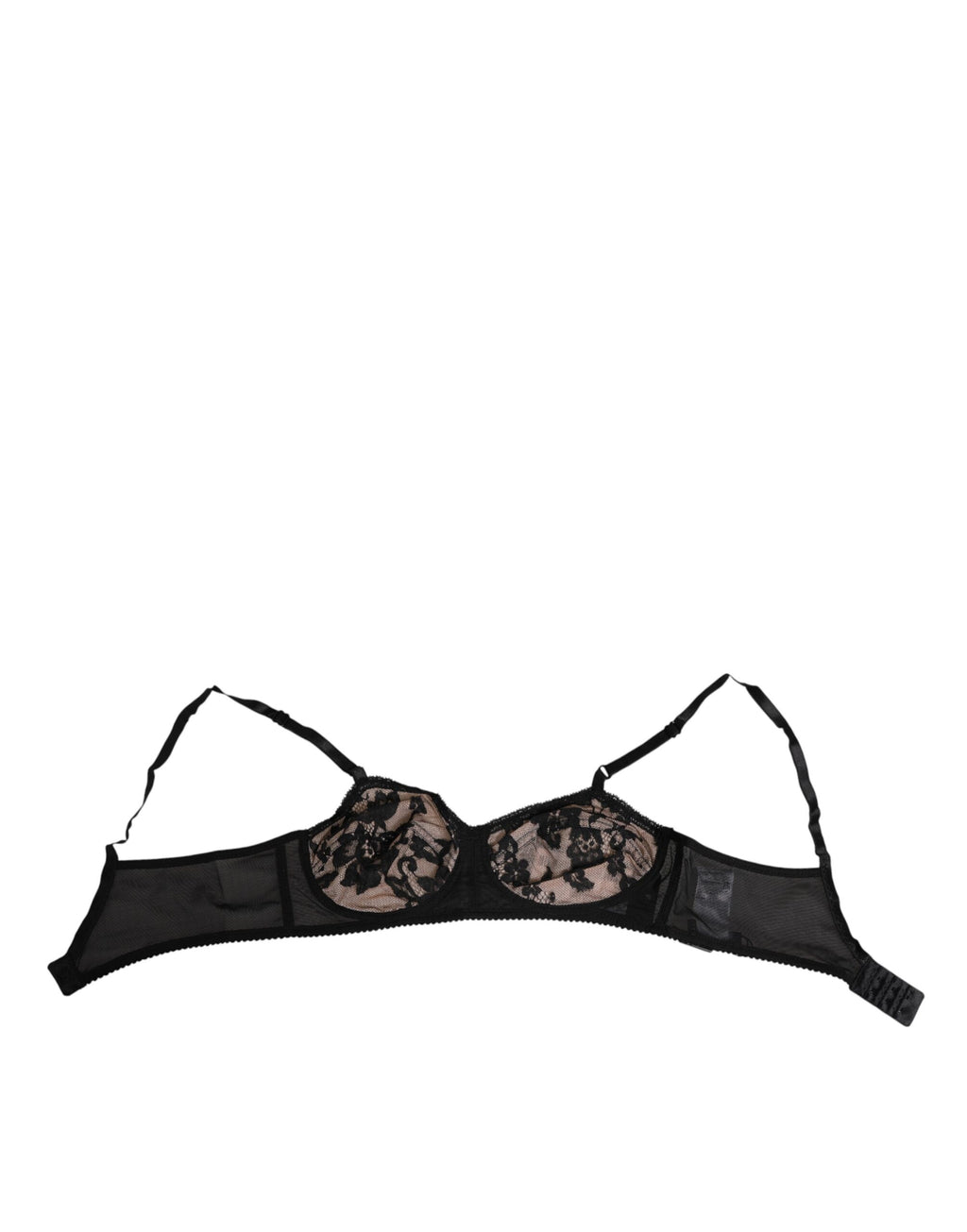 Soutien-gorge transparent en dentelle florale noire Dolce & Gabbana