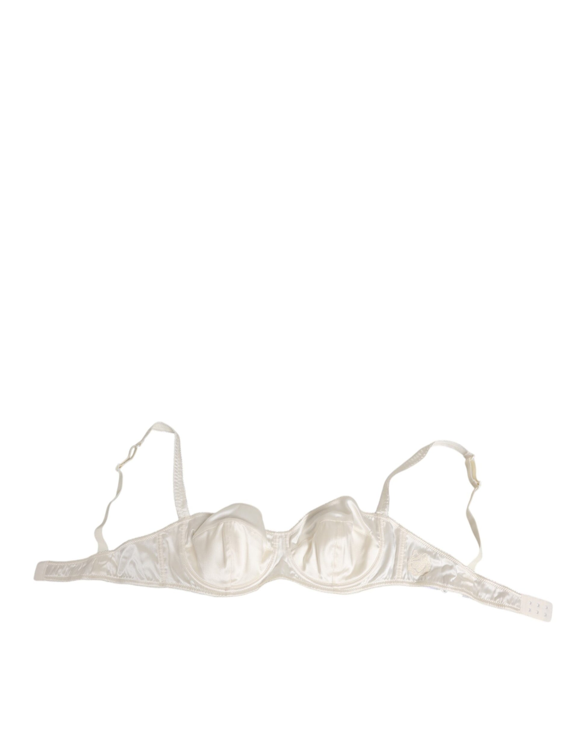 Soutien-gorge lingerie balconnet en satin de soie blanc Dolce & Gabbana