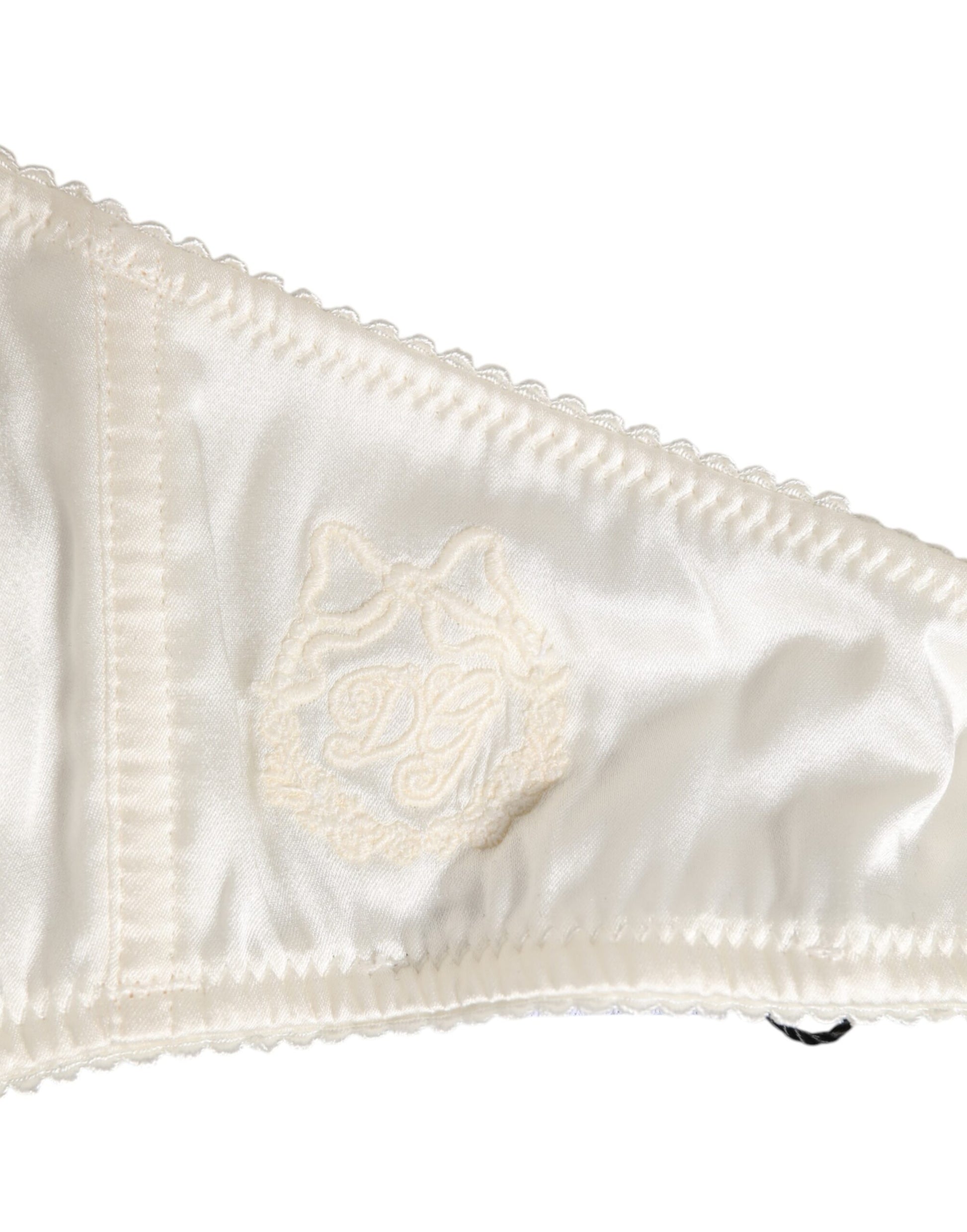 Soutien-gorge lingerie balconnet en satin de soie blanc Dolce & Gabbana