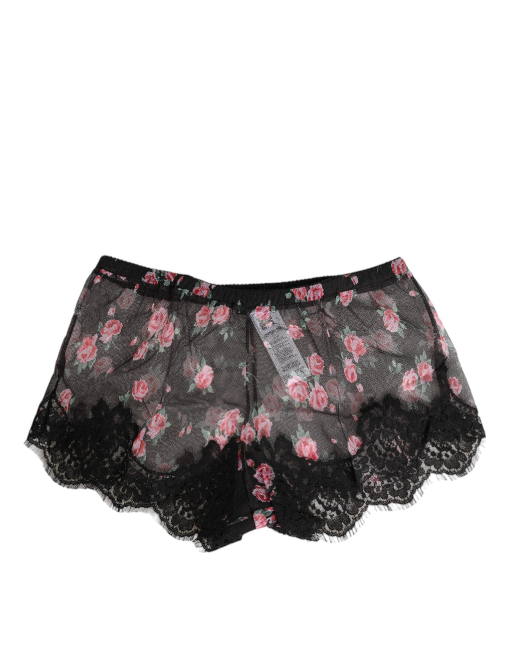 Dolce & Gabbana Lingerie Dentelle Maille Florale Rose Noire
