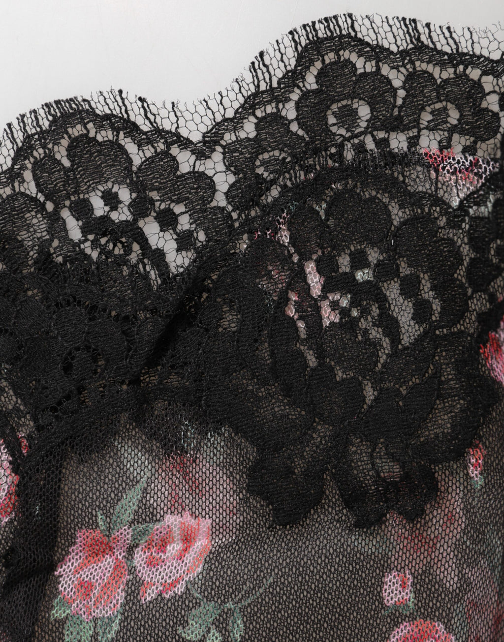 Dolce & Gabbana Lingerie Dentelle Maille Florale Rose Noire