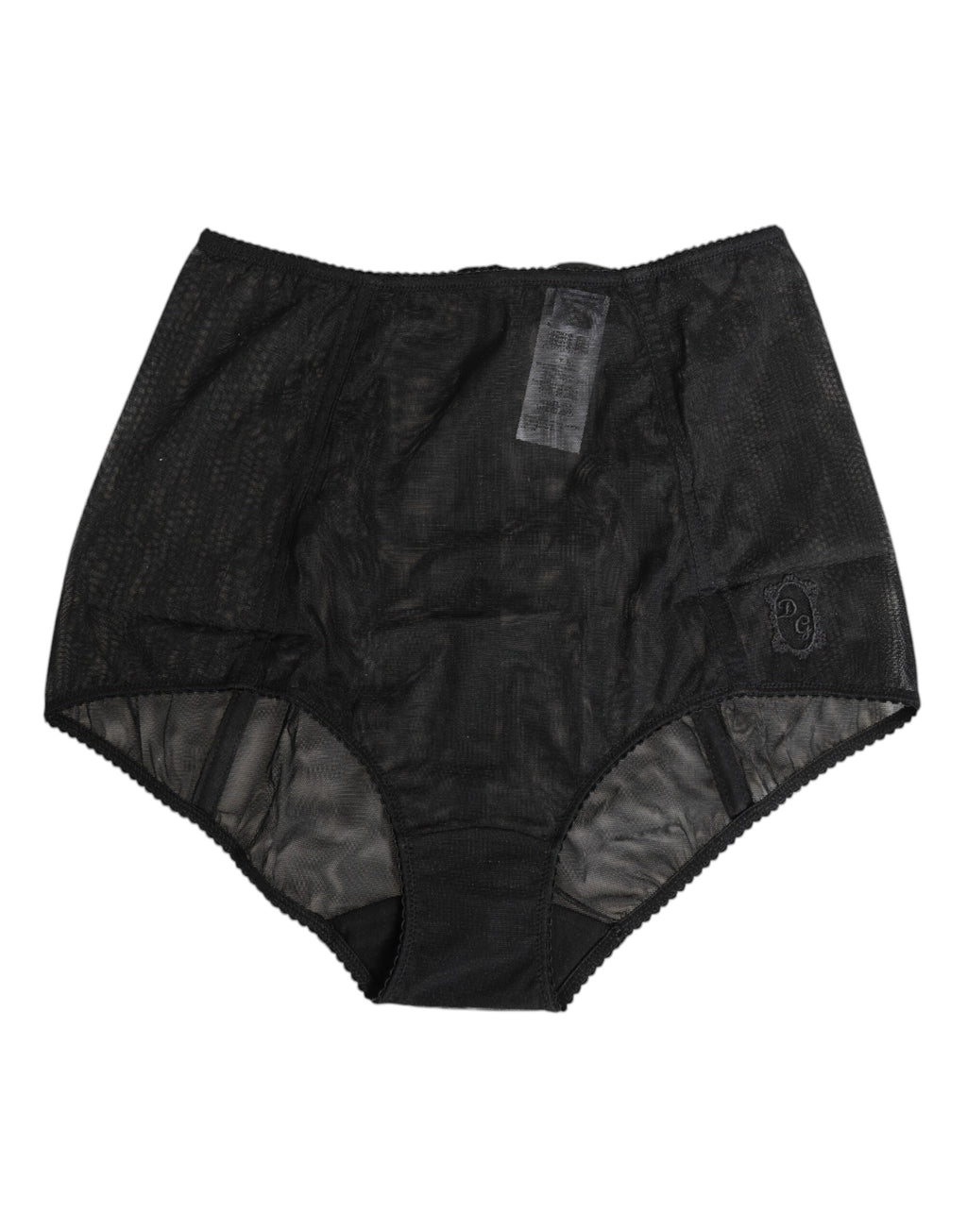 Sous-vêtements gainants Dolce & Gabbana noirs taille haute en maille transparente