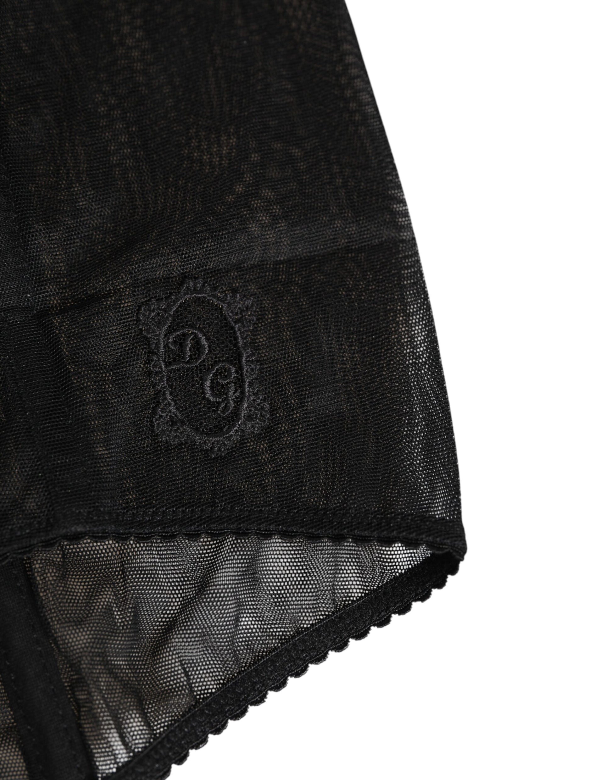 Sous-vêtements gainants Dolce & Gabbana noirs taille haute en maille transparente