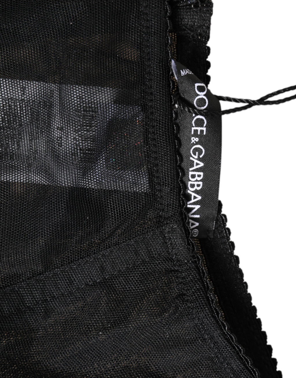 Sous-vêtements gainants Dolce & Gabbana noirs taille haute en maille transparente