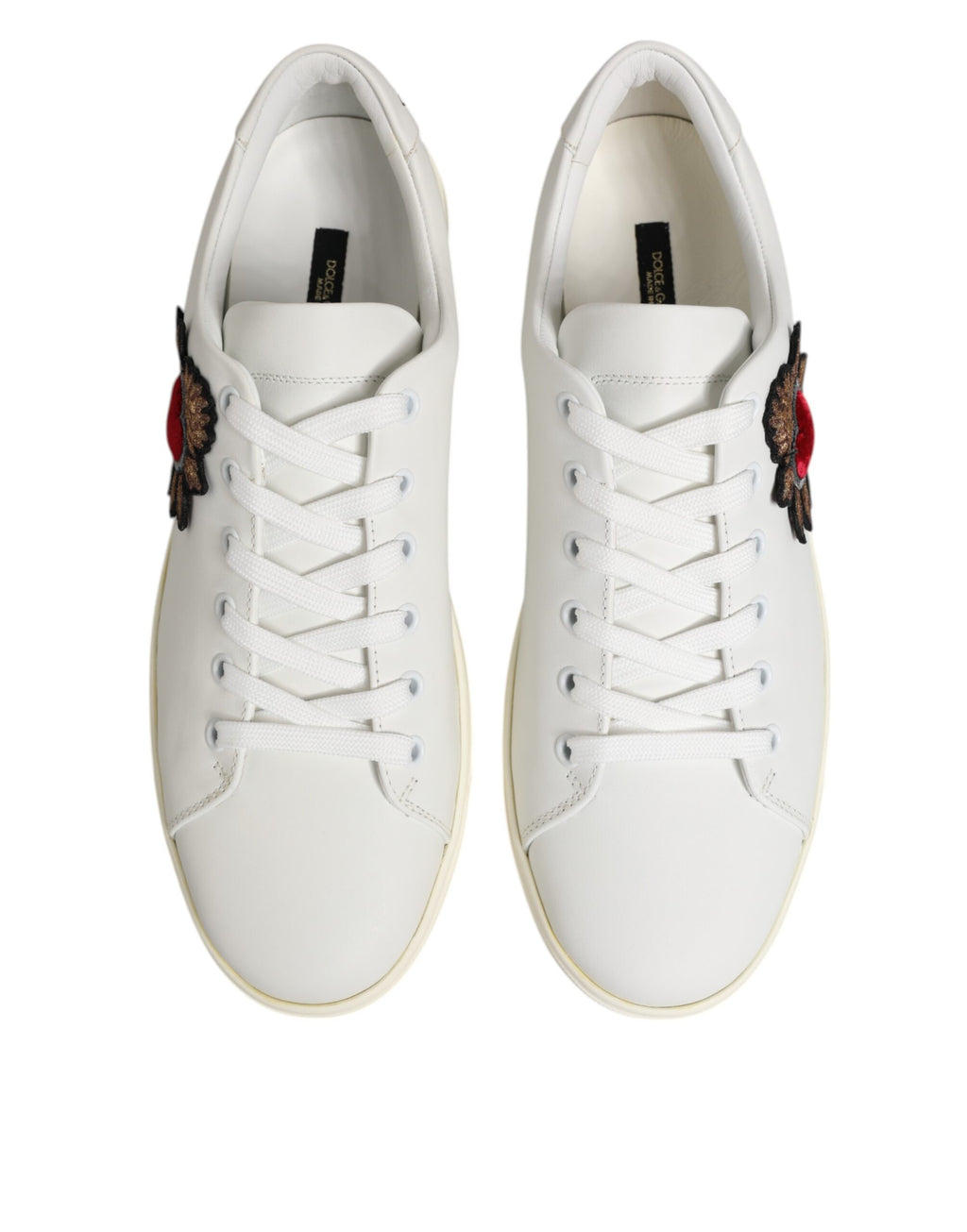 Baskets Dolce & Gabbana en cuir blanc à écusson Cœur Sacré
