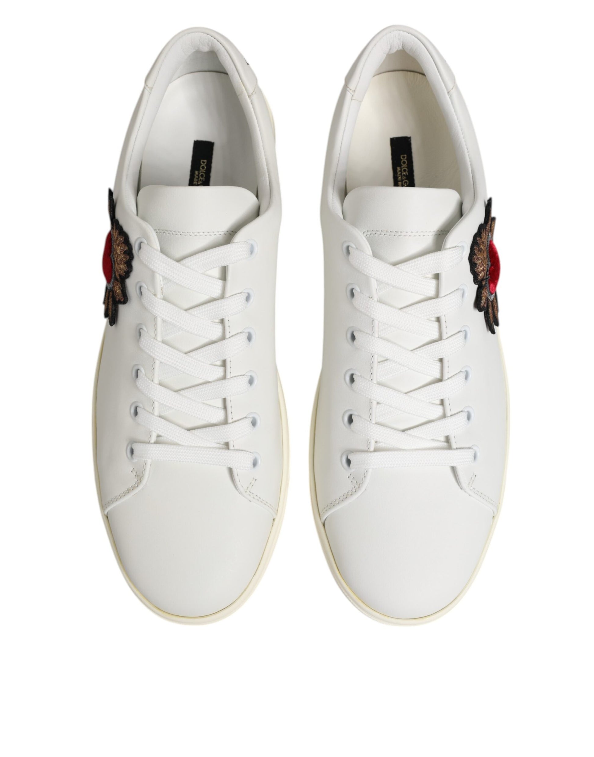 Baskets Dolce & Gabbana en cuir blanc à écusson Cœur Sacré