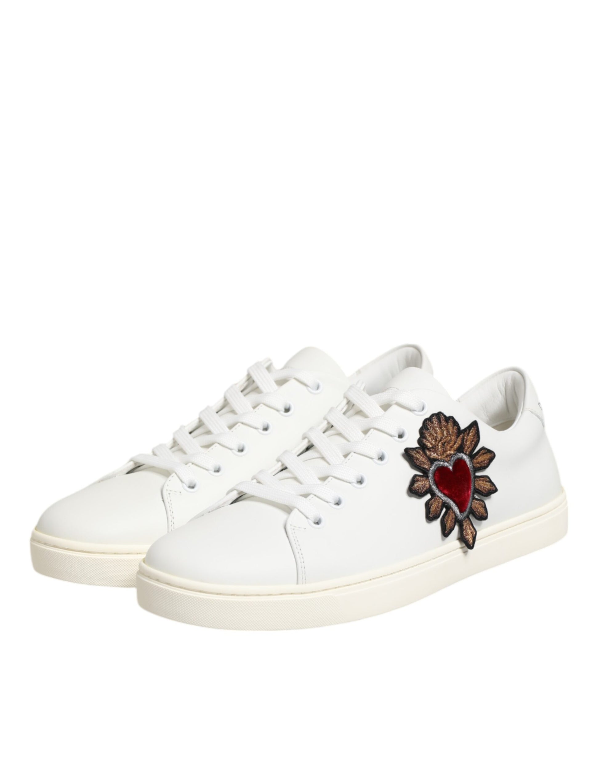 Baskets Dolce & Gabbana en cuir blanc à écusson Cœur Sacré