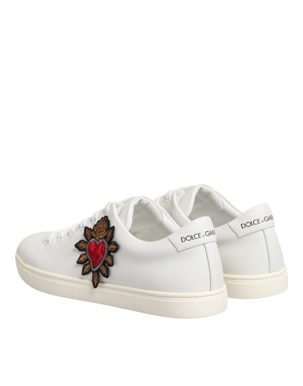 Baskets Dolce & Gabbana en cuir blanc à écusson Cœur Sacré