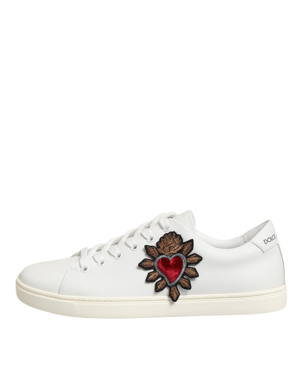 Baskets Dolce & Gabbana en cuir blanc à écusson Cœur Sacré