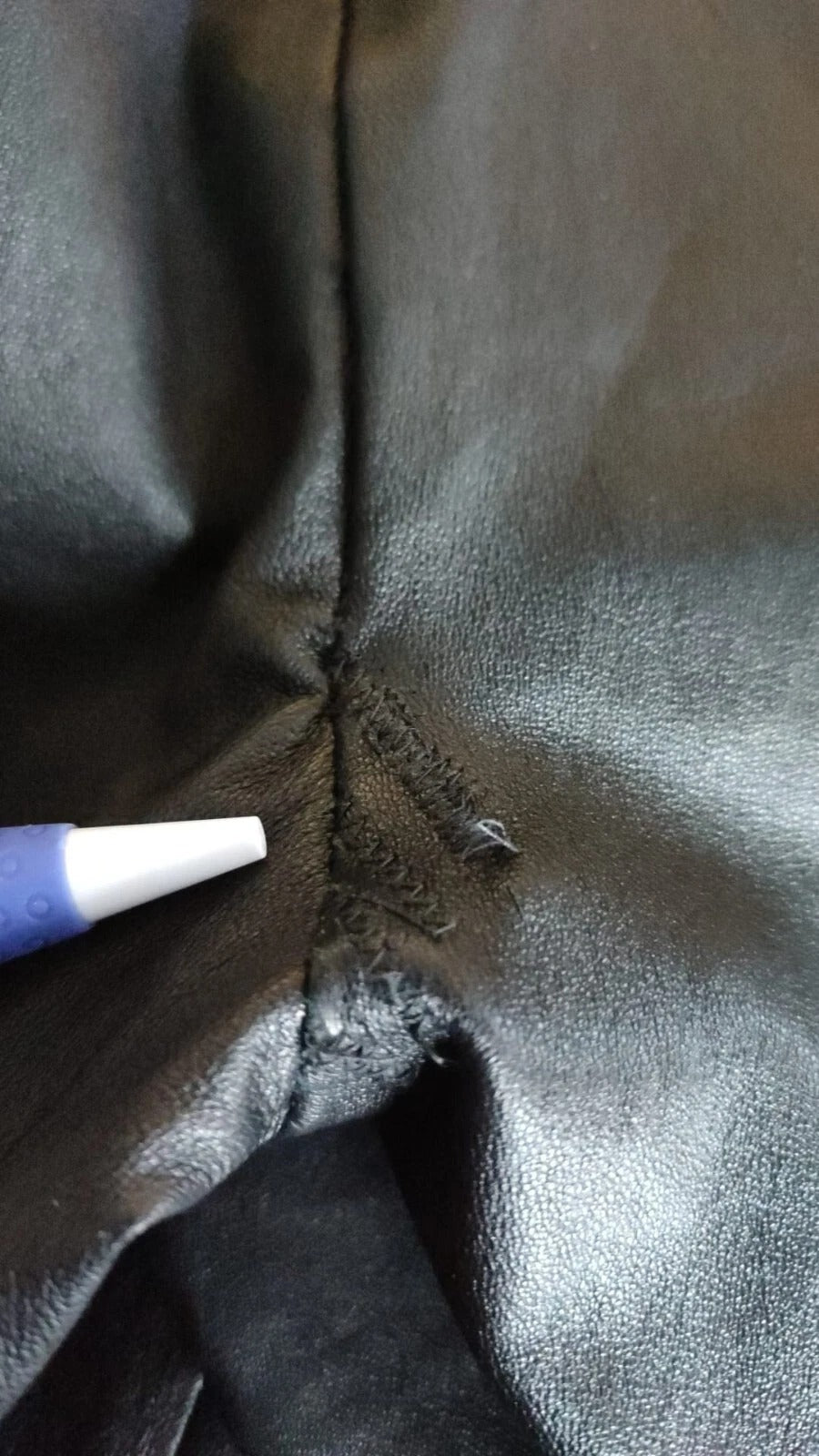 Pantalon Dolce & Gabbana en cuir noir à taille élastique