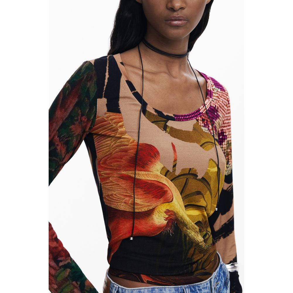 T-shirt femme Desigual Marron Viscose