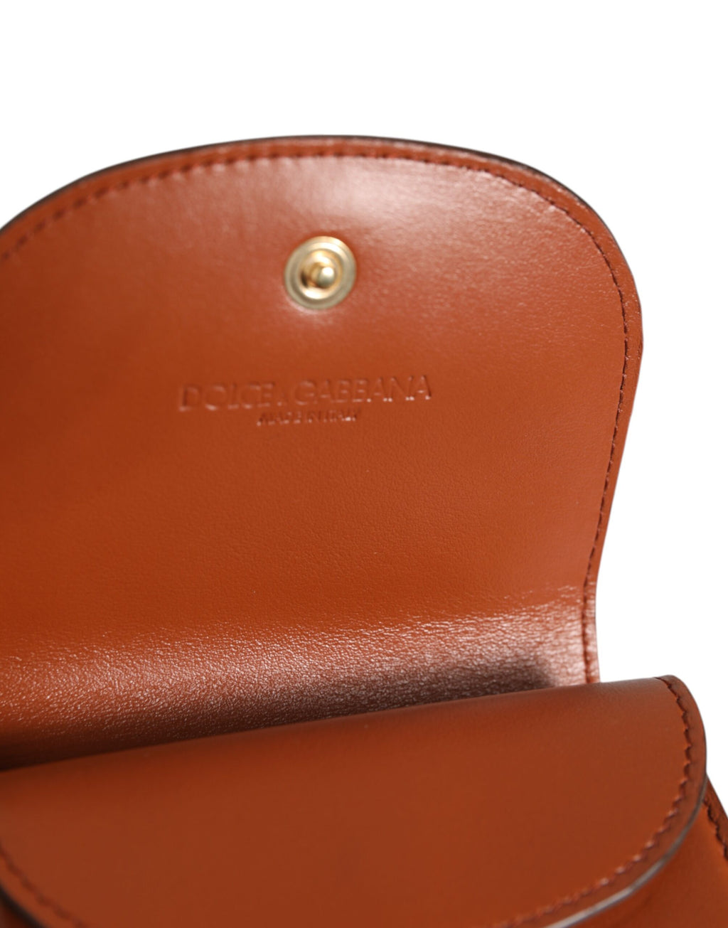 Porte-monnaie Dolce & Gabbana en cuir de veau imprimé léopard marron petit format
