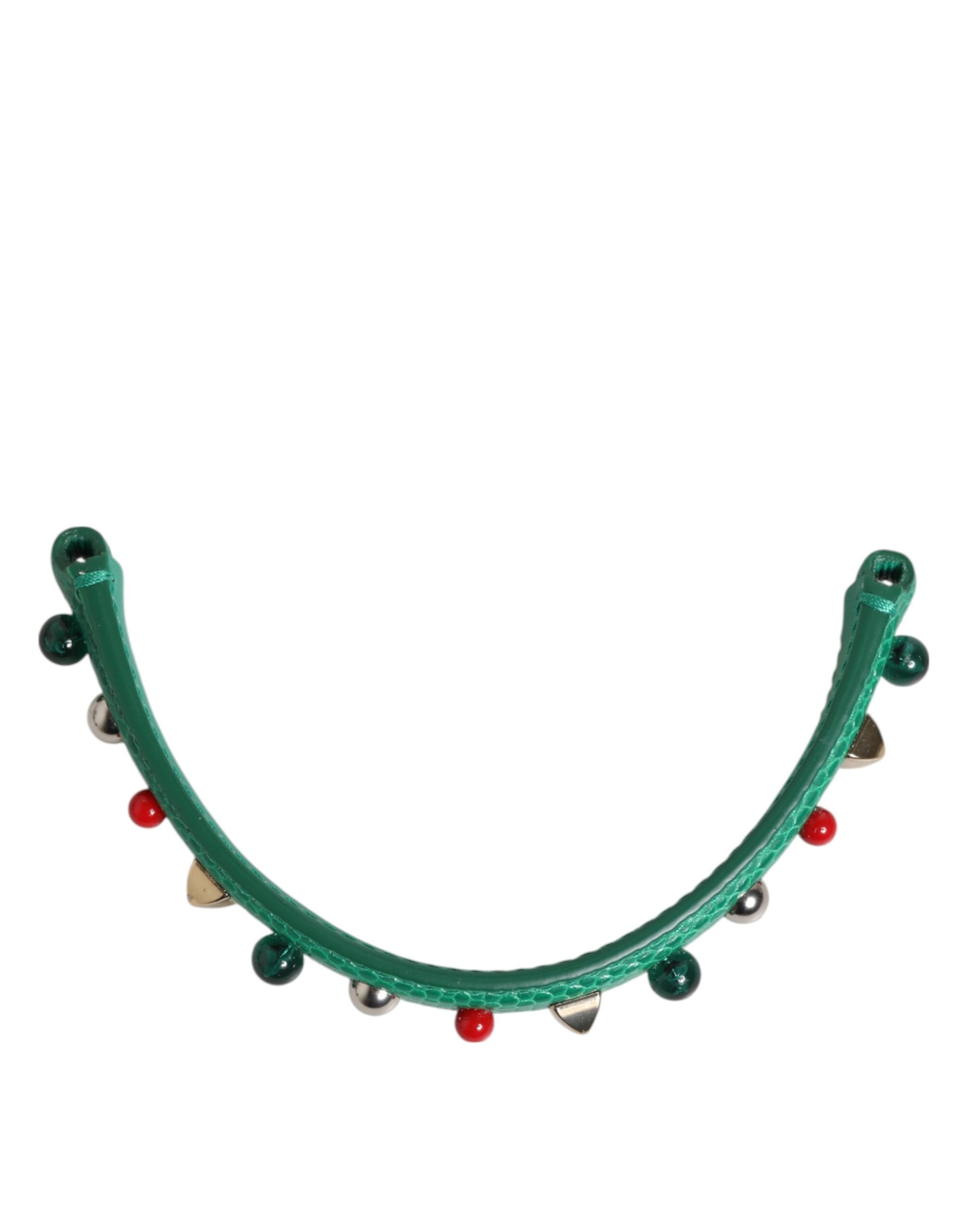 Bandoulière en cuir vert embellie Dolce & Gabbana pour femme