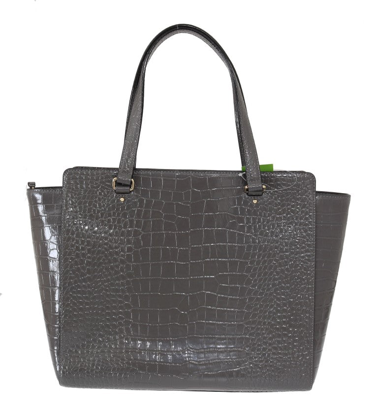 Sac fourre-tout Kate Spade en cuir gaufré crocodile gris modèle Elissa Bristol Drive