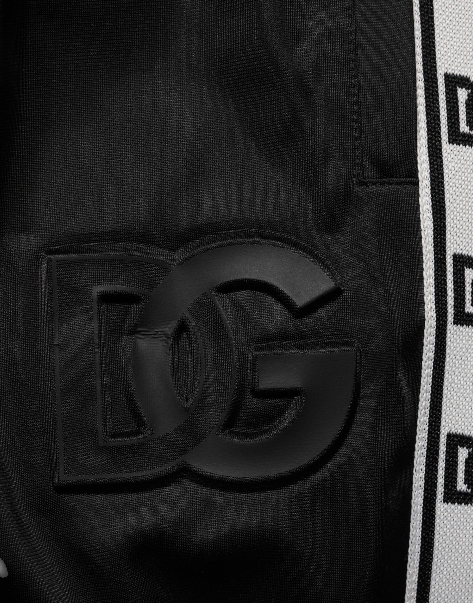 Dolce & Gabbana Black Polyester Logo Stripe Track Jogger Pants
