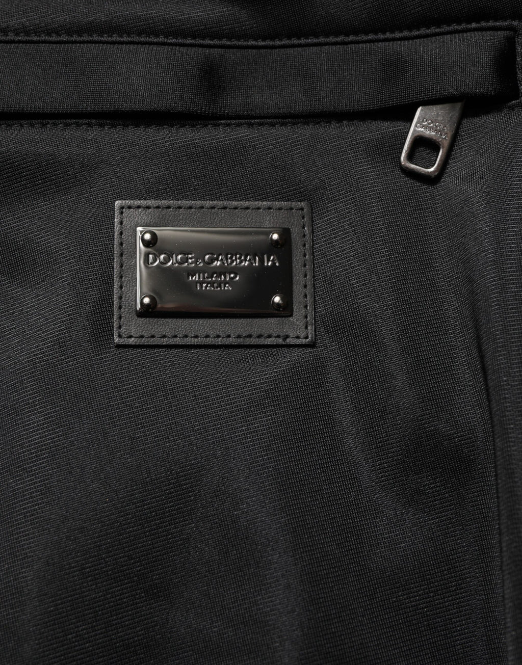 Dolce & Gabbana Black Polyester Logo Plaque Sweatpants Jogger Pants