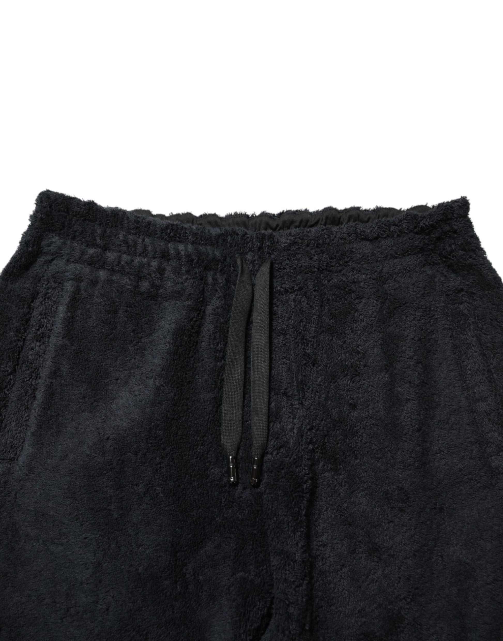 Dolce & Gabbana Black Cotton Logo Men Jogger Sweatpants Pants
