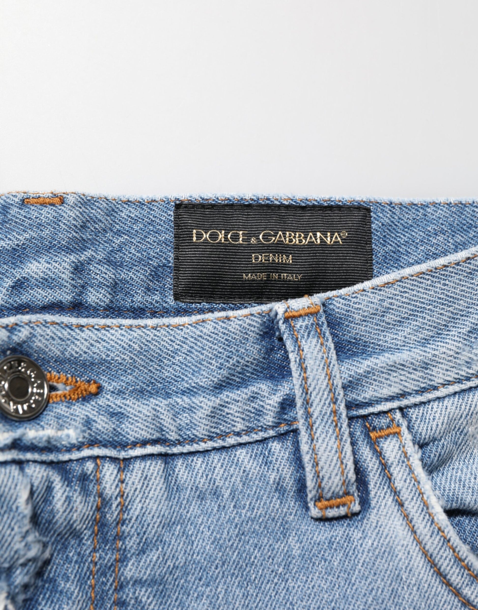 Pantalon en jean bleu déchiré et usé Dolce & Gabbana