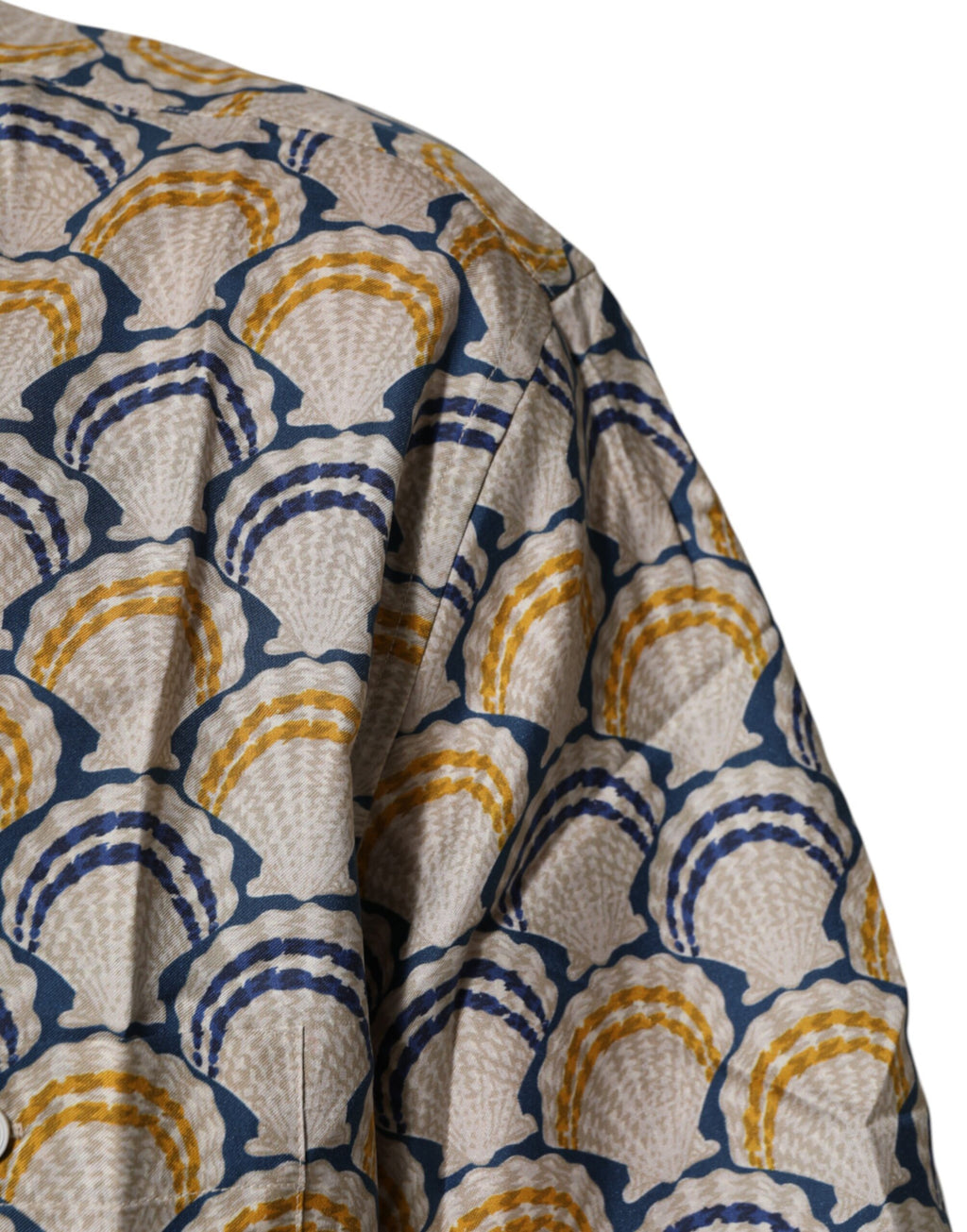 Chemise en Coton et Soie Crème imprimé Coquillages Hawaii Dolce & Gabbana