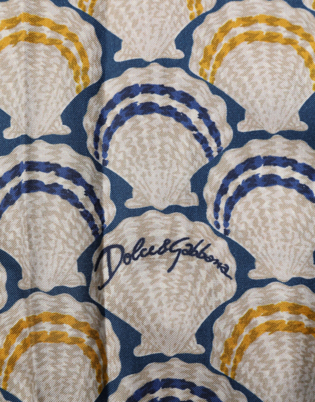 Chemise en Coton et Soie Crème imprimé Coquillages Hawaii Dolce & Gabbana