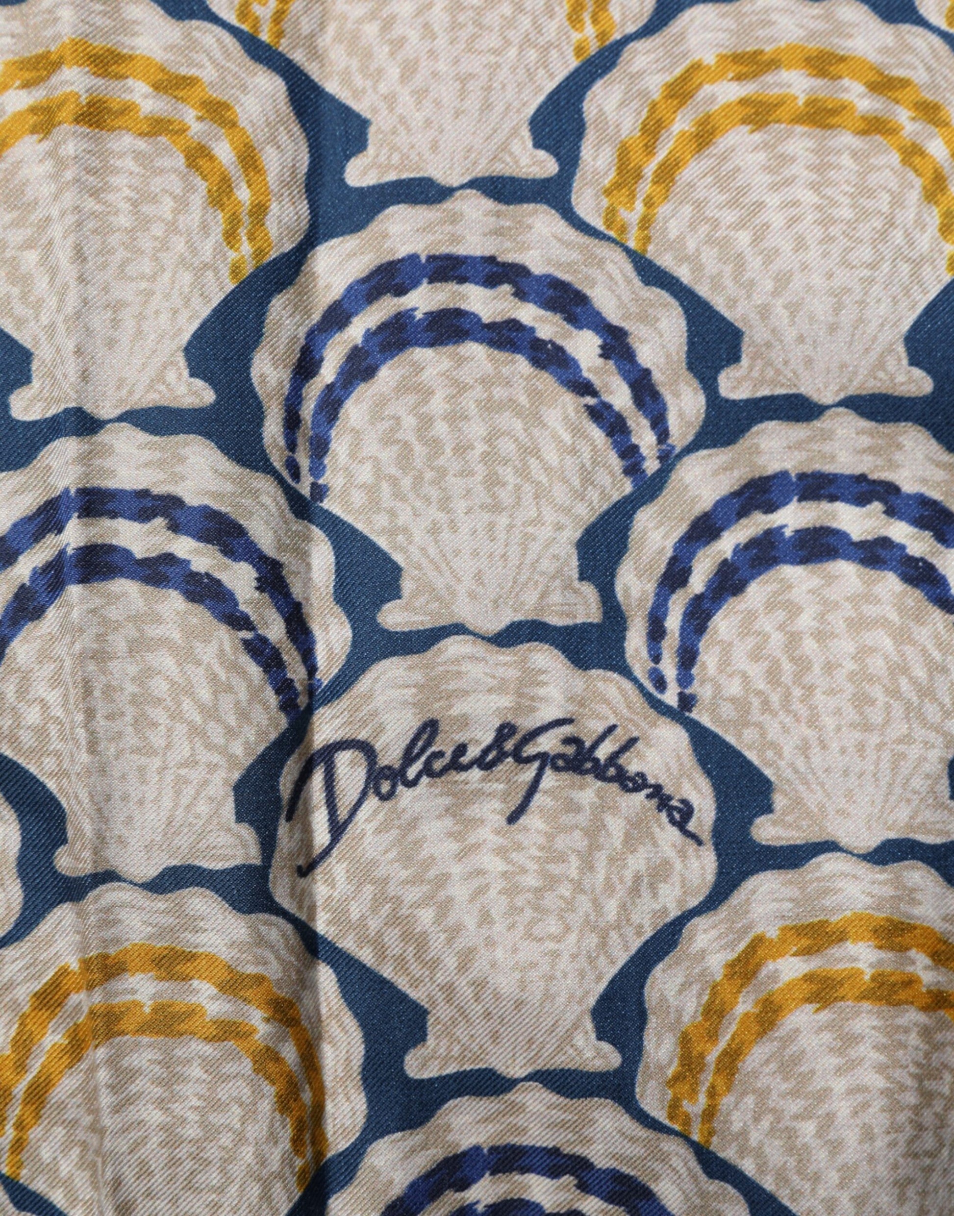Chemise en Coton et Soie Crème imprimé Coquillages Hawaii Dolce & Gabbana