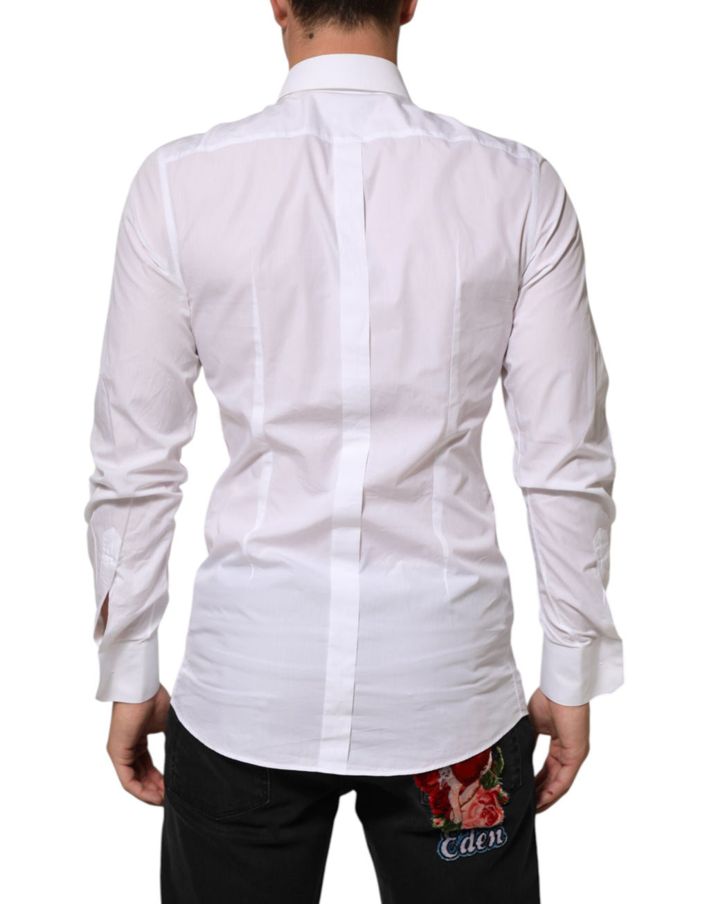 Chemise habillée Dolce & Gabbana en coton blanc GOLD DGPatch