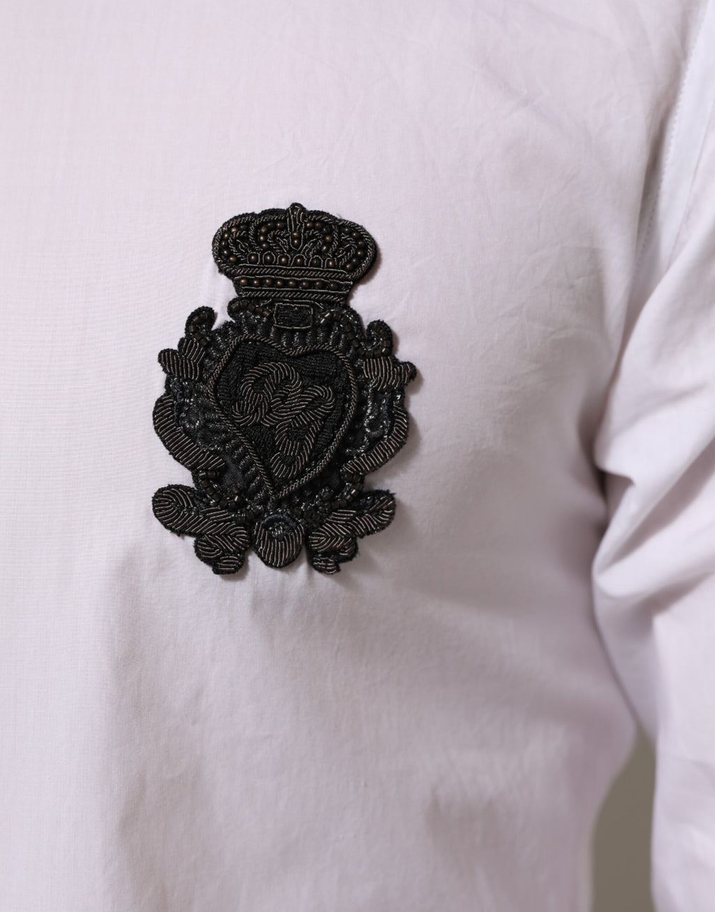 Chemise habillée Dolce & Gabbana en coton blanc GOLD DGPatch