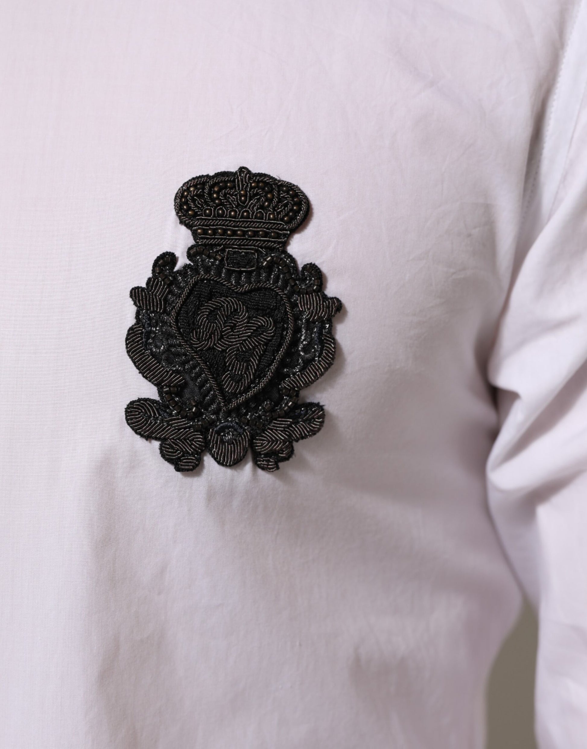 Chemise habillée Dolce & Gabbana en coton blanc GOLD DGPatch