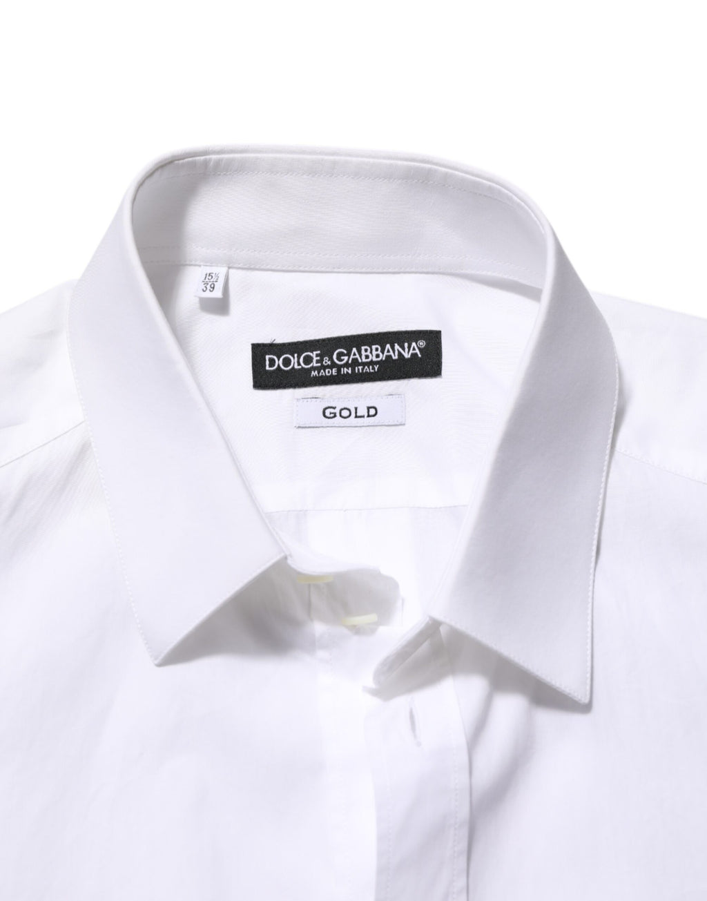 Chemise habillée Dolce & Gabbana en coton blanc GOLD DGPatch
