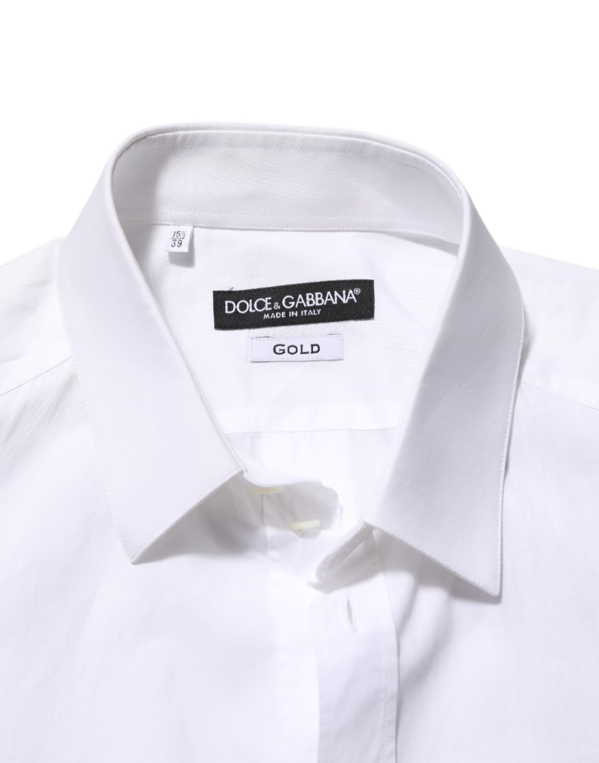 Chemise habillée Dolce & Gabbana en coton blanc GOLD DGPatch