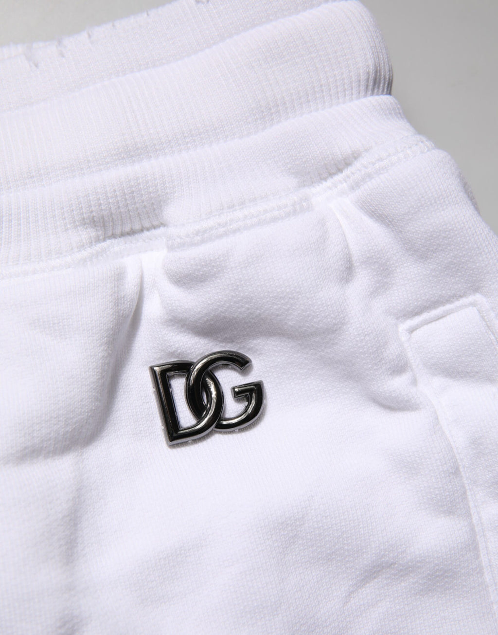 Short bermuda décontracté taille mi-haute déchiré blanc Dolce & Gabbana