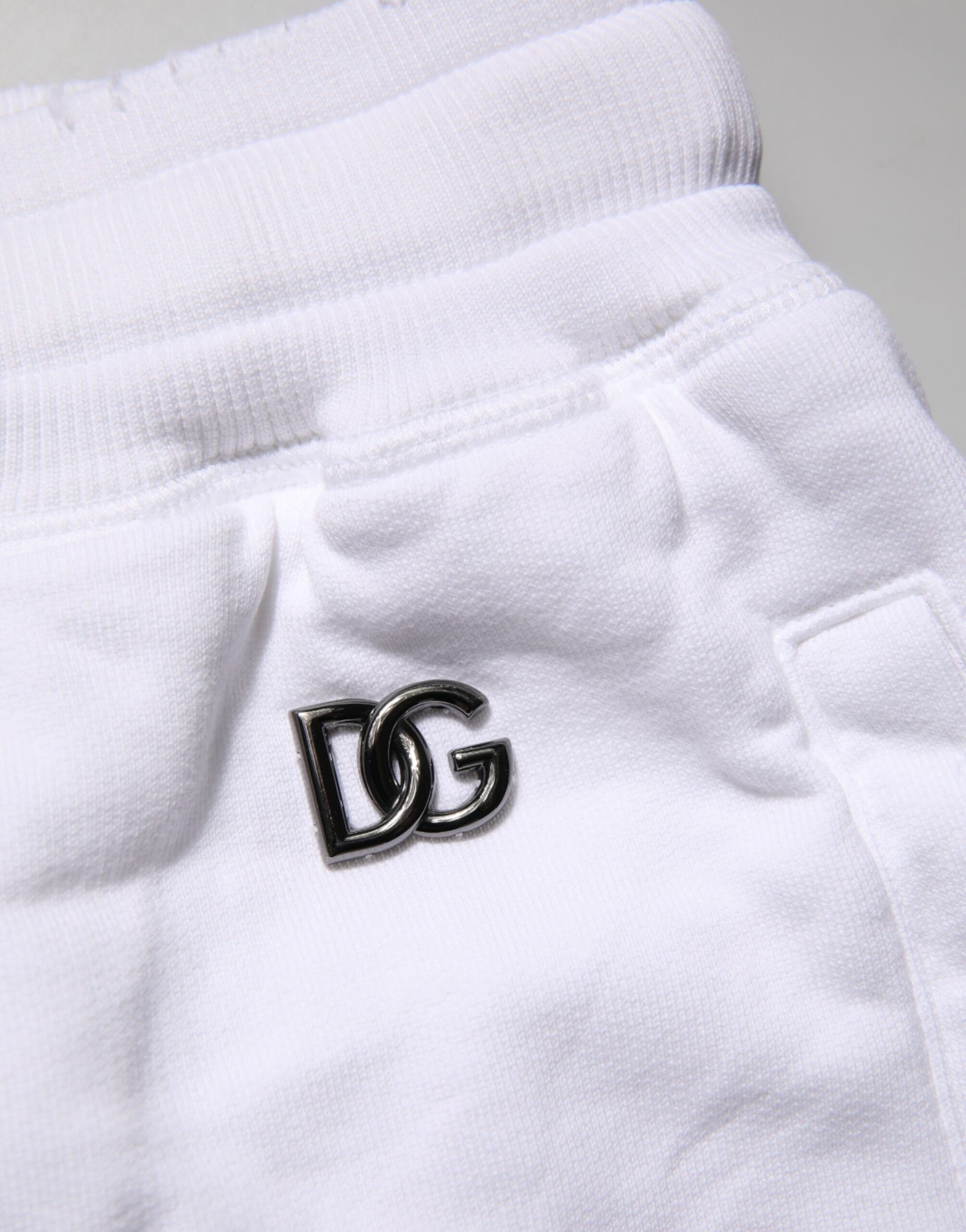 Short bermuda décontracté taille mi-haute déchiré blanc Dolce & Gabbana