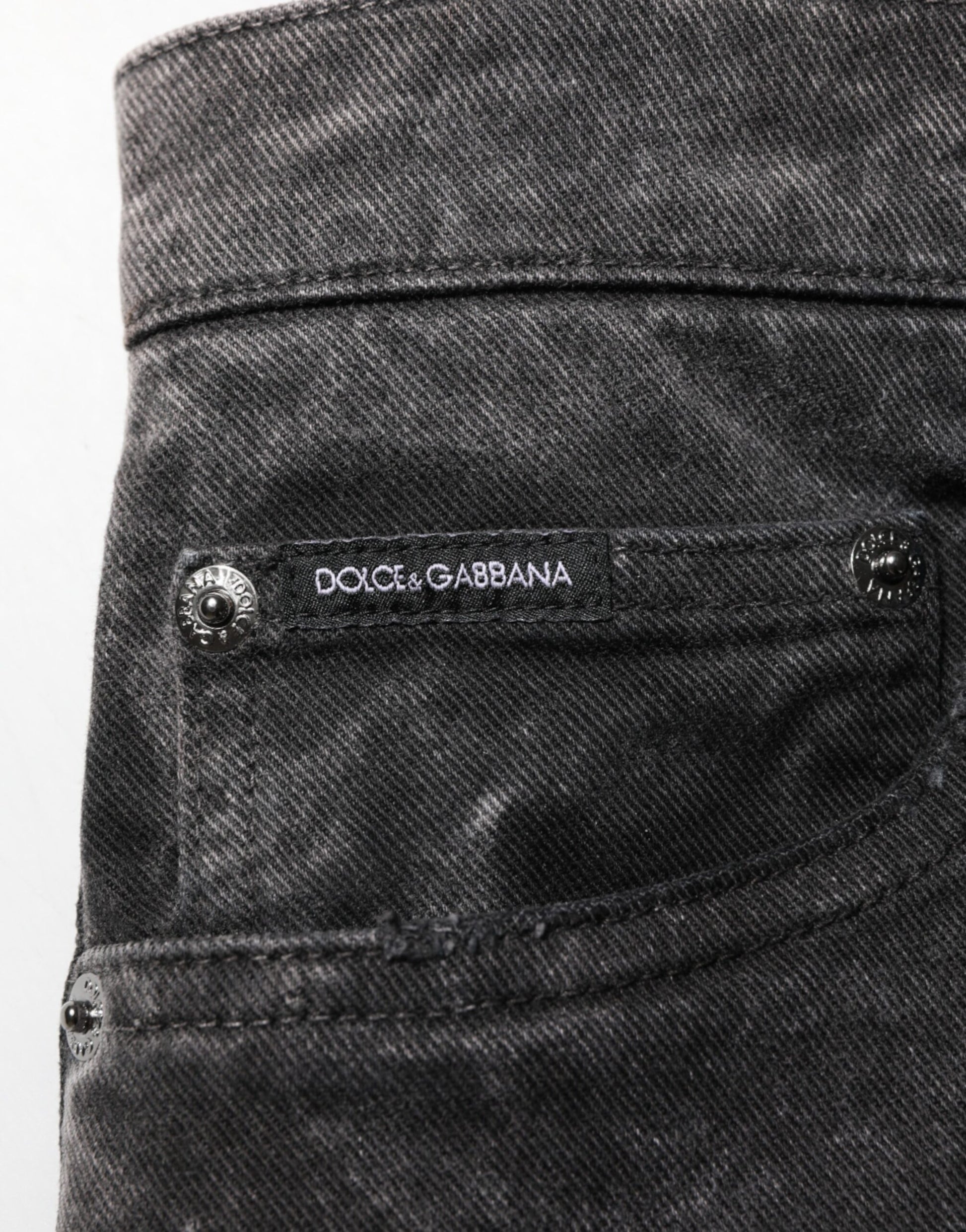 Dolce & Gabbana Bermuda en jean pour homme en coton noir taille moyenne