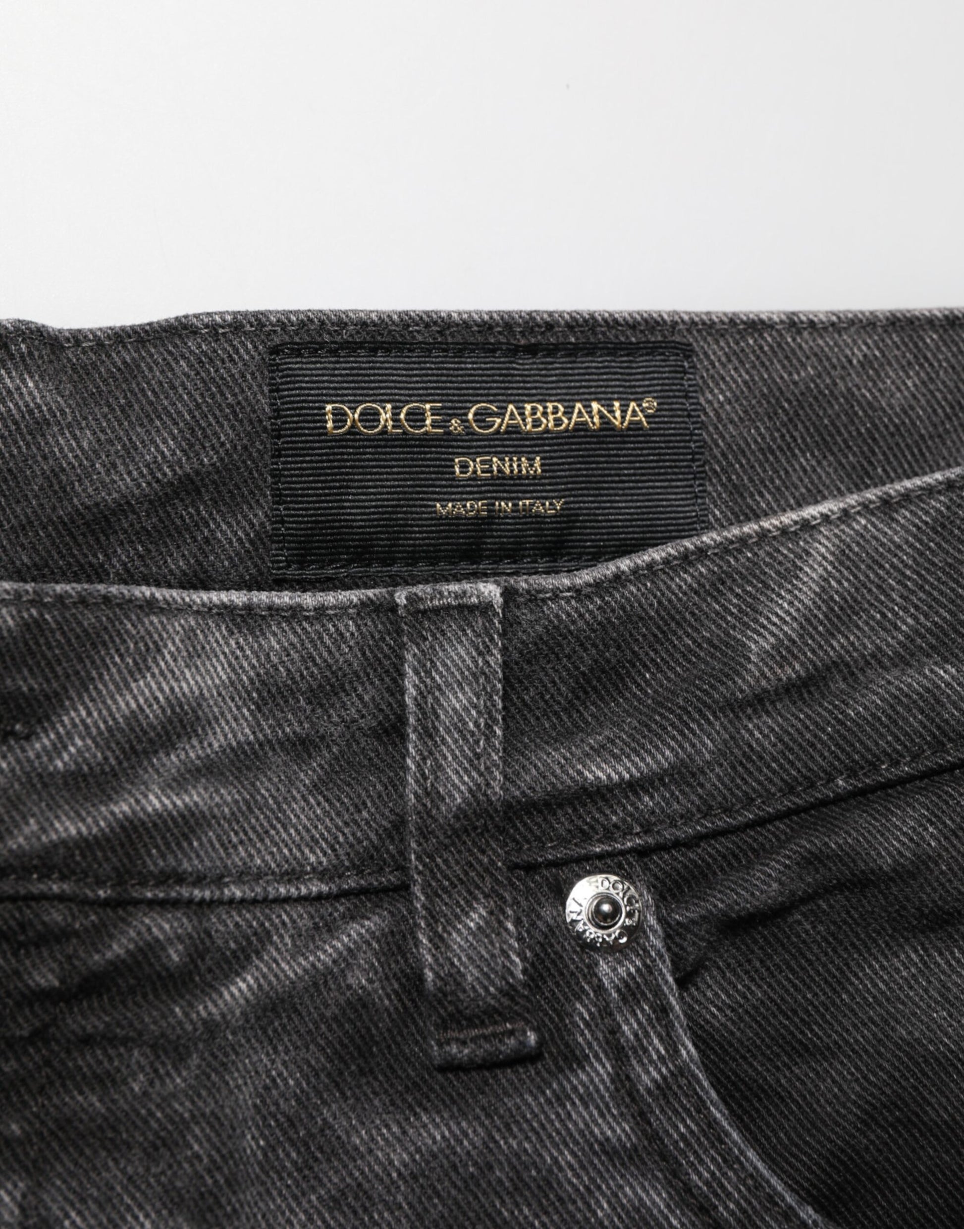 Dolce & Gabbana Bermuda en jean pour homme en coton noir taille moyenne
