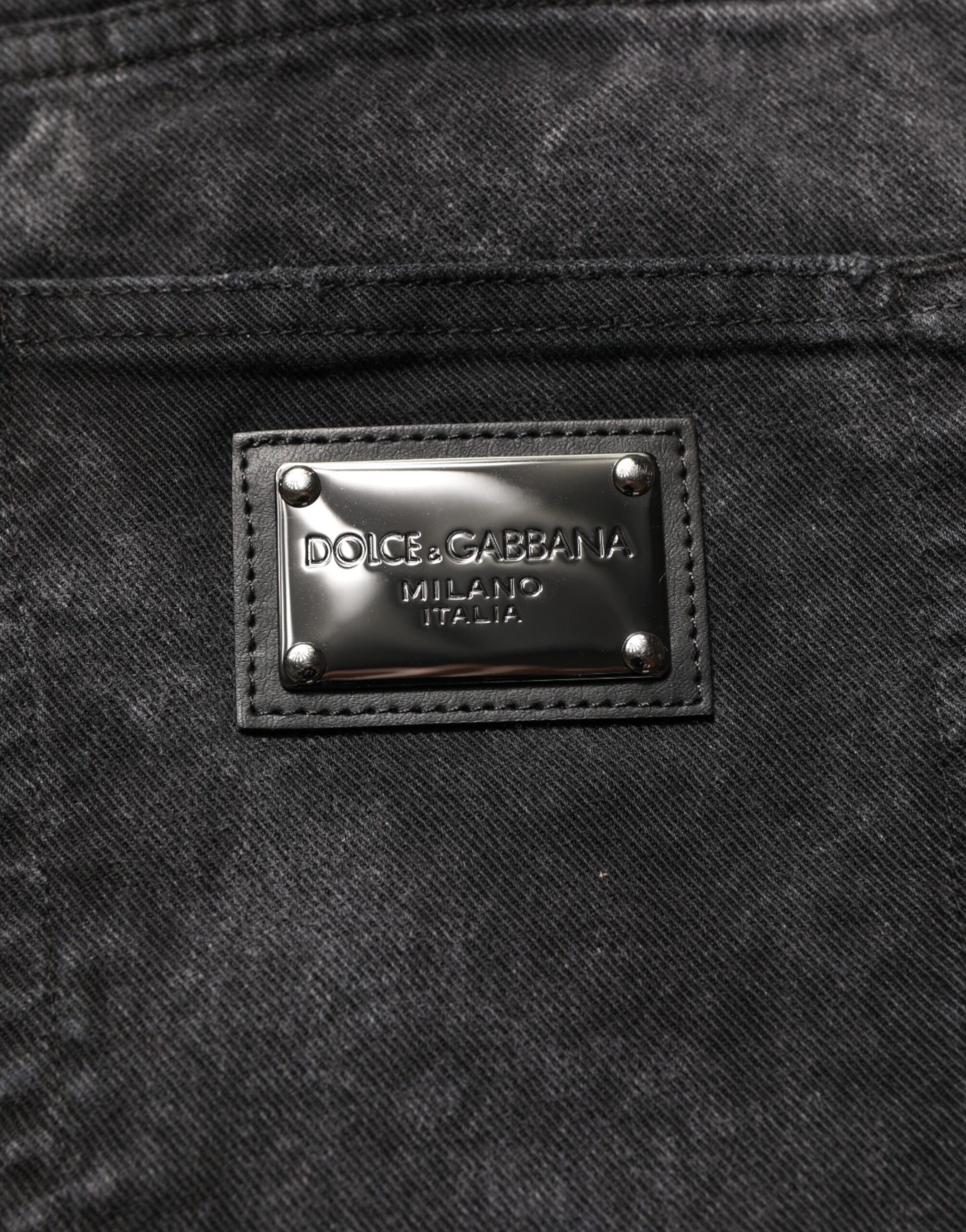 Dolce & Gabbana Bermuda en jean pour homme en coton noir taille moyenne