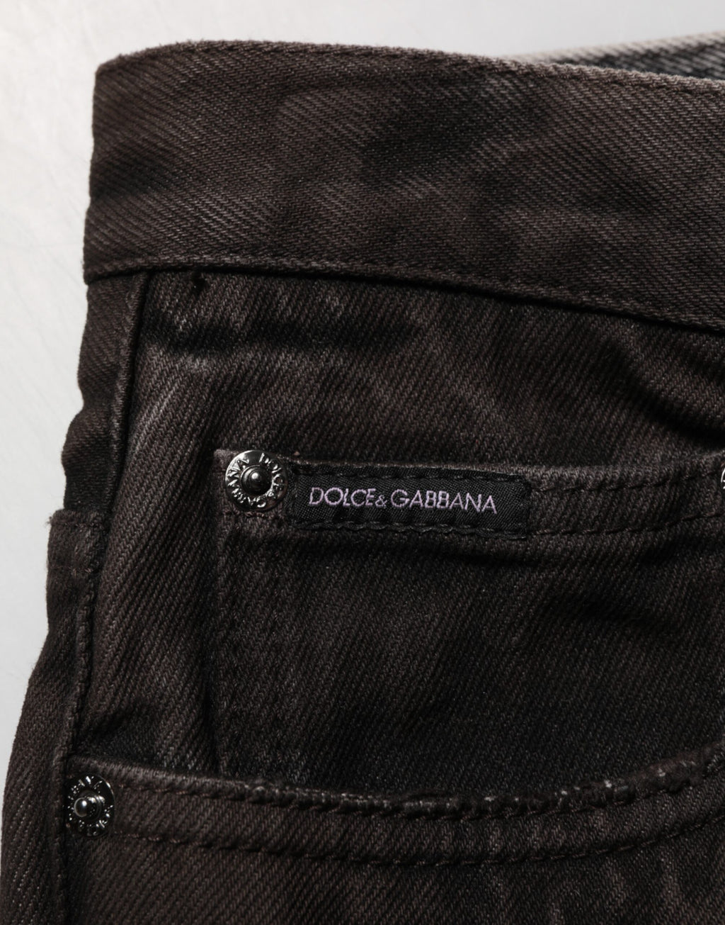 Short en jean bermuda Dolce & Gabbana en coton noir déchiré pour homme