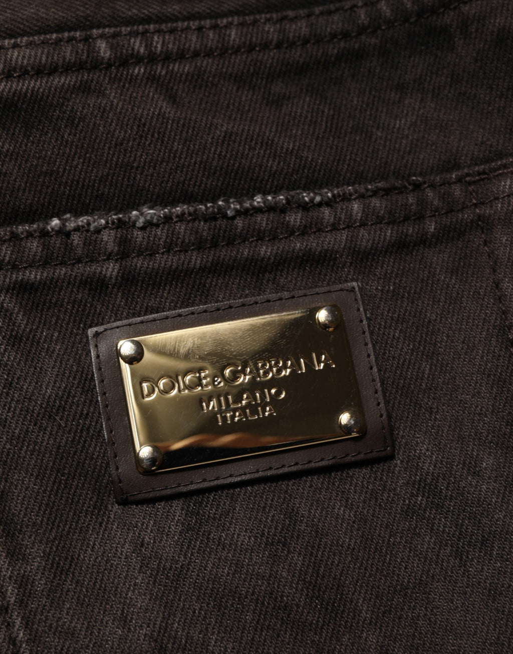 Short en jean bermuda Dolce & Gabbana en coton noir déchiré pour homme