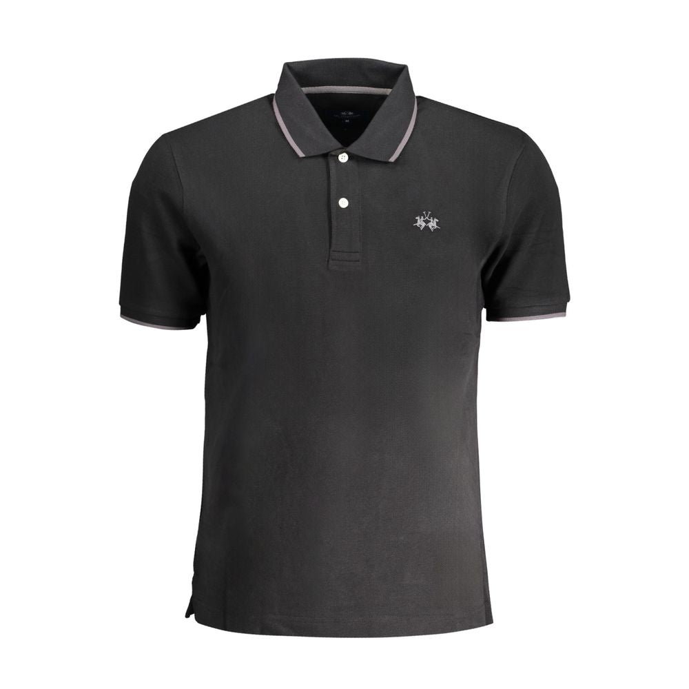 Polo La Martina en coton noir pour homme