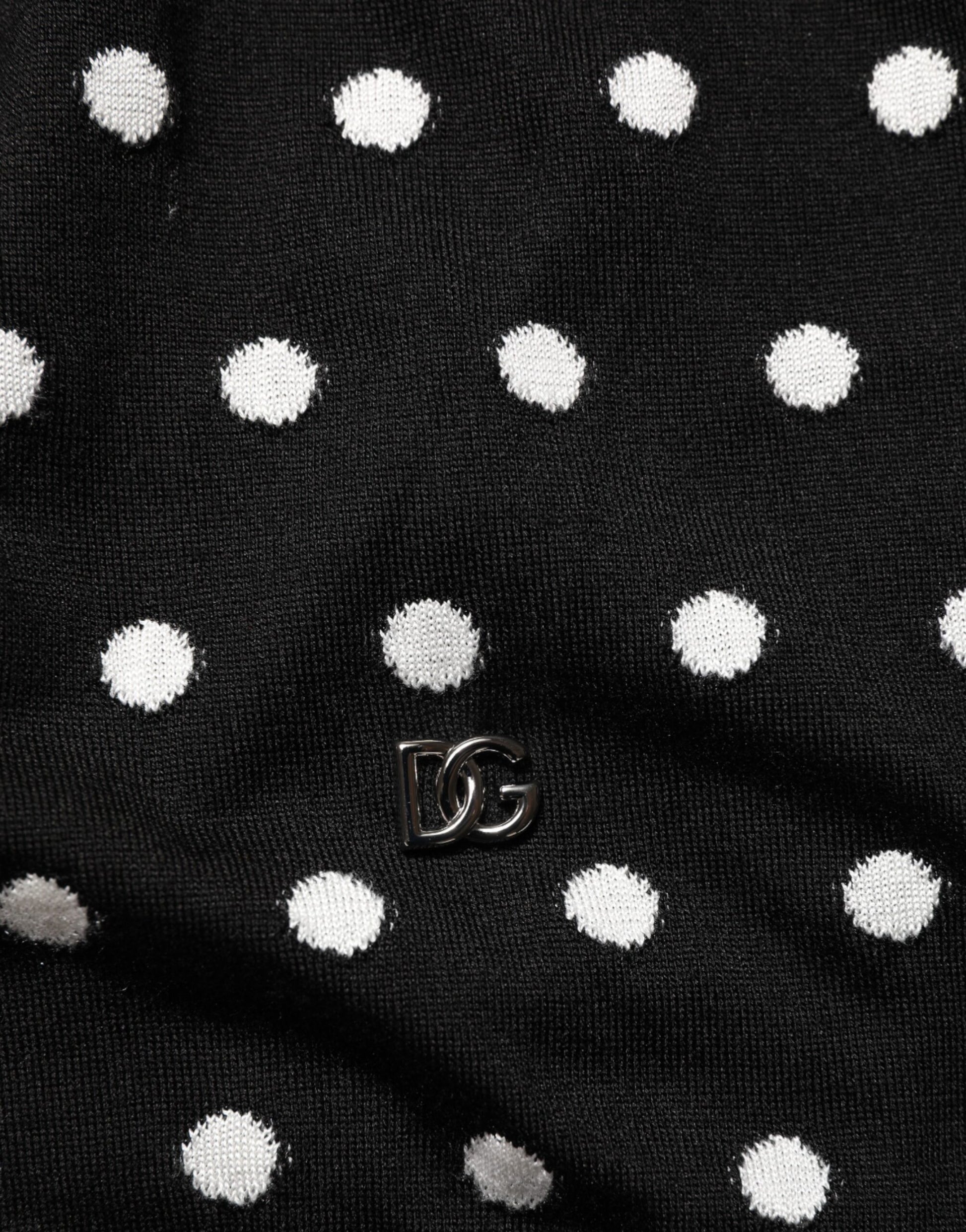 Dolce & Gabbana Black White Stripe Polka V-Neck Pullover Sweater