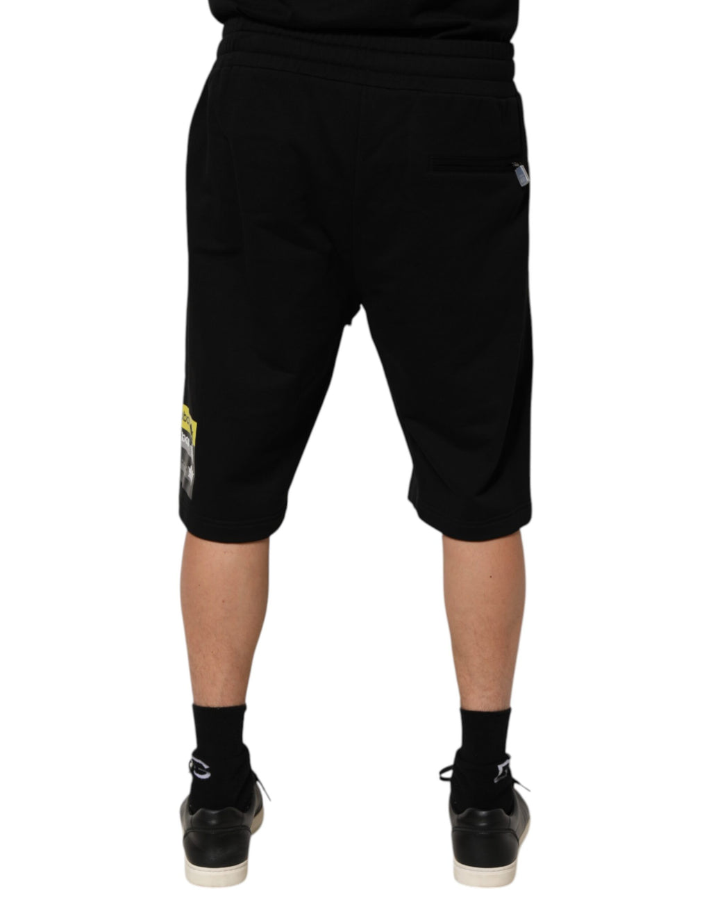 Short décontracté mi-taille en coton noir Dolce & Gabbana
