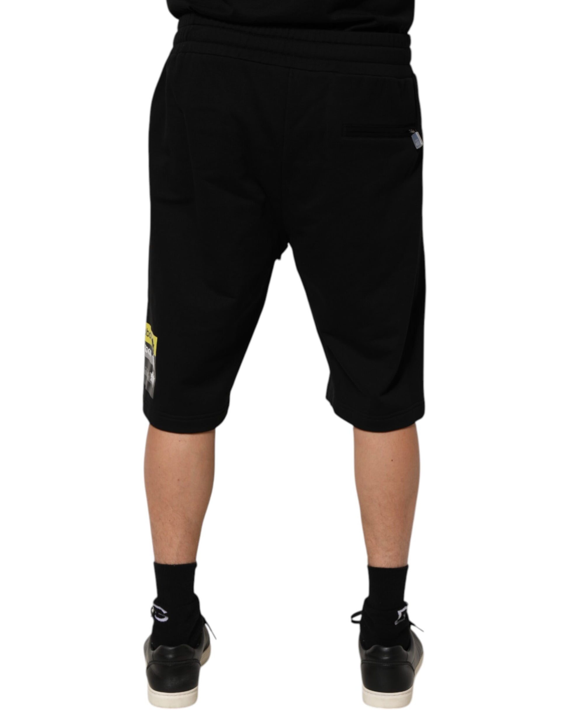 Short décontracté mi-taille en coton noir Dolce & Gabbana