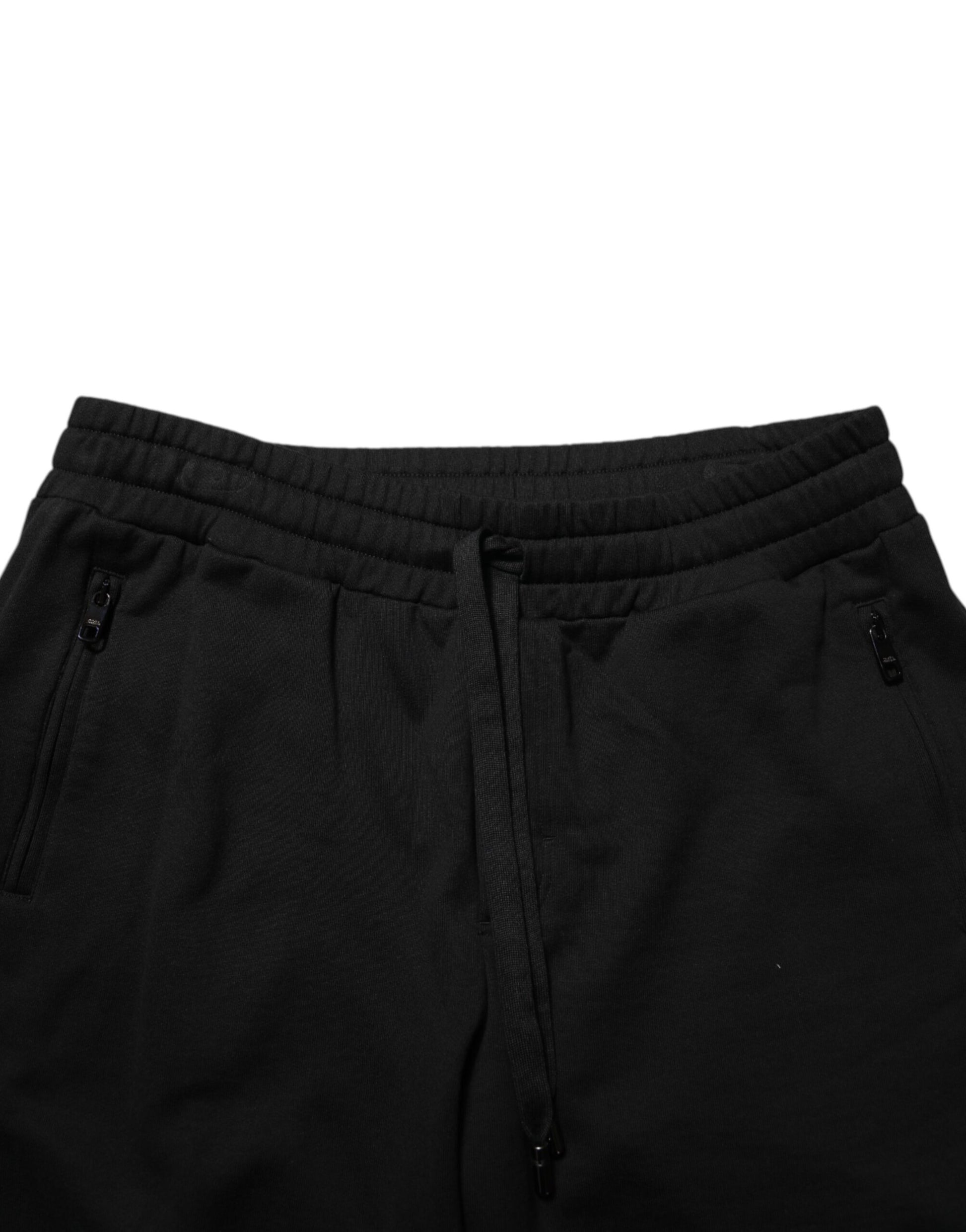 Short décontracté mi-taille en coton noir Dolce & Gabbana