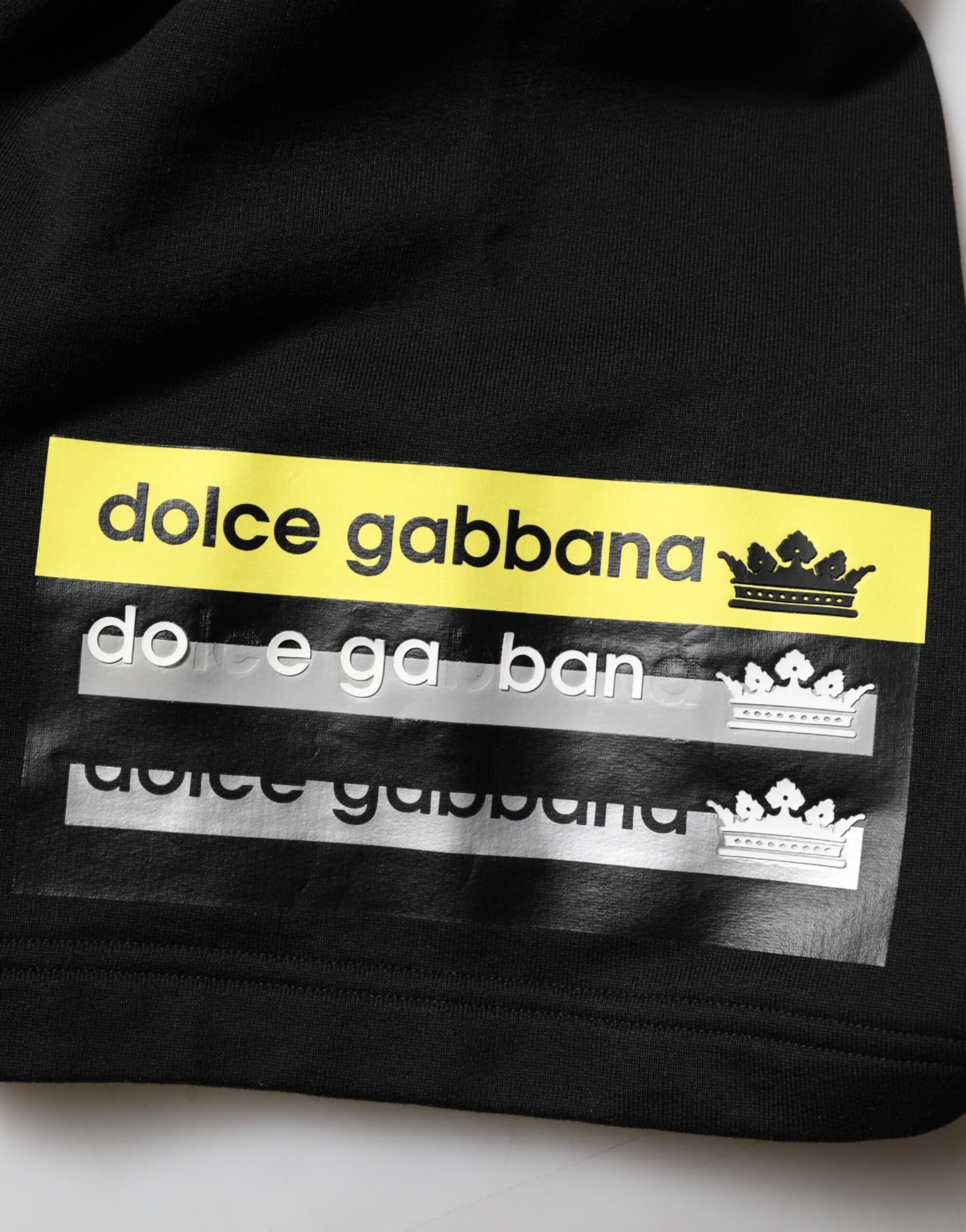 Short décontracté mi-taille en coton noir Dolce & Gabbana