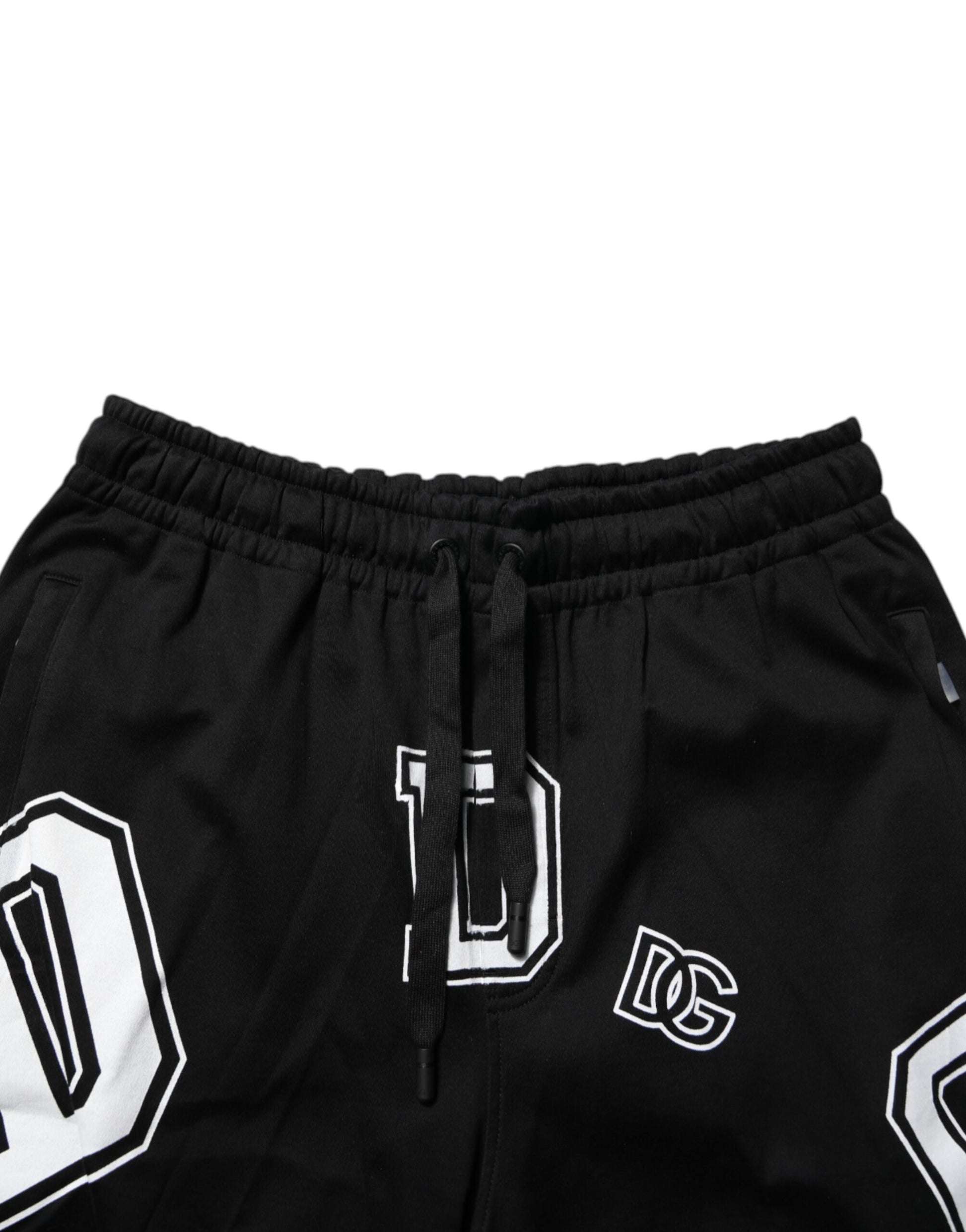 Short Bermuda décontracté en coton avec logo noir Dolce & Gabbana