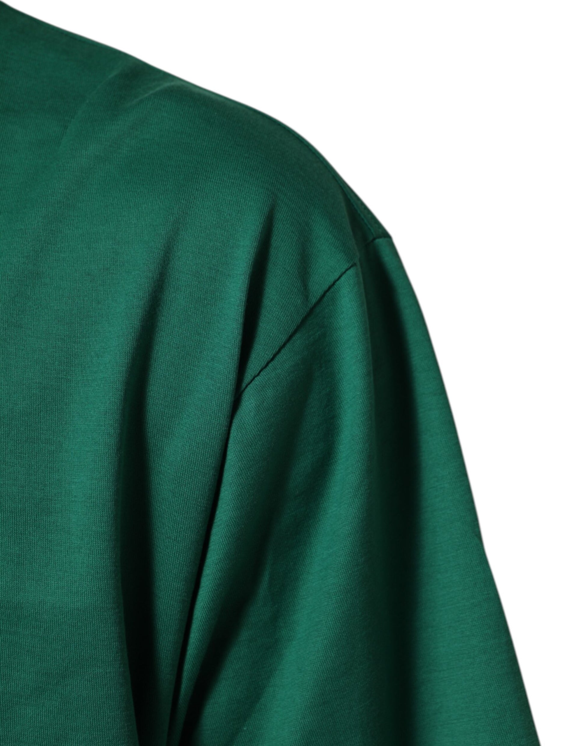 T-shirt vert Dolce & Gabbana en coton à col rond et imprimé graphique du logo