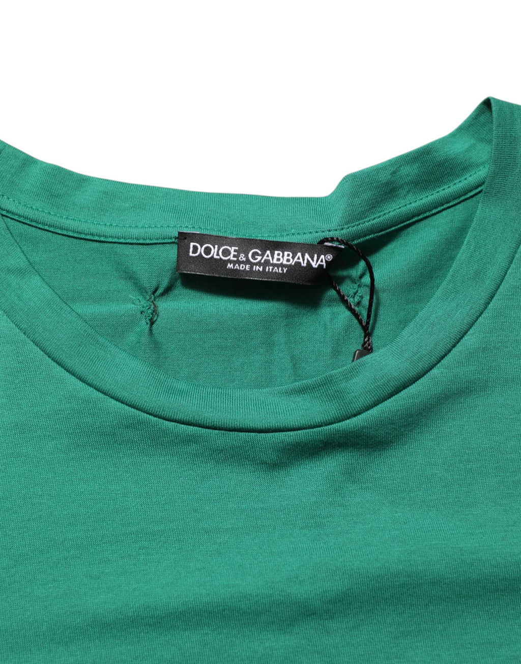 T-shirt vert Dolce & Gabbana en coton à col rond et imprimé graphique du logo