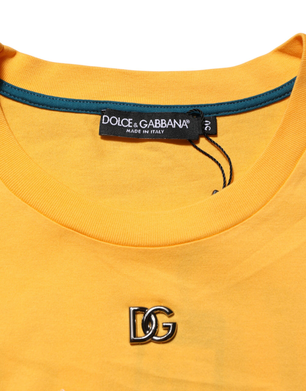 T-shirt Dolce & Gabbana en coton à col rond fleuri imprimé Secret Garden jaune