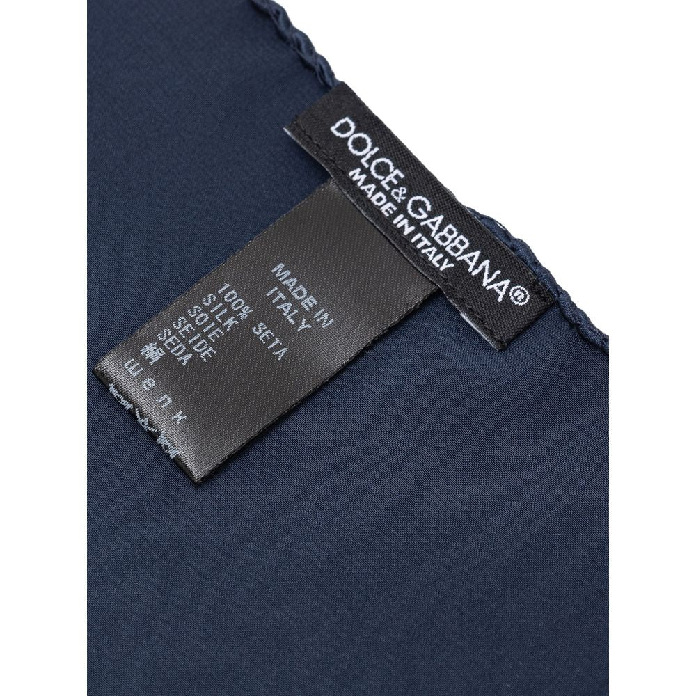 Pochette de costume Dolce & Gabbana en soie bleue