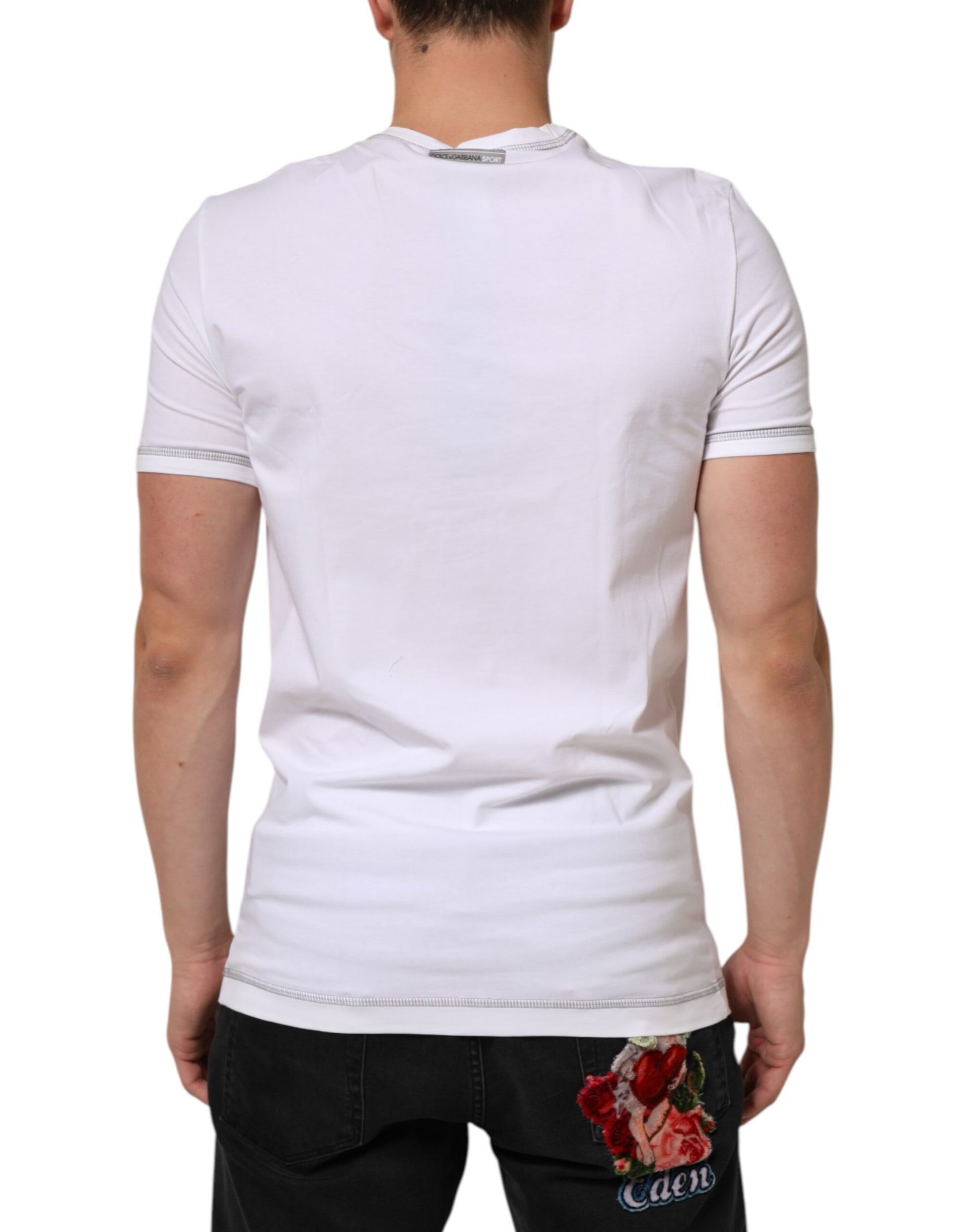 T-shirt de corps à col rond pour homme en coton blanc Dolce & Gabbana